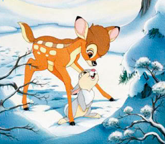 Bambi en la nieve